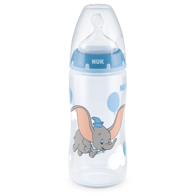 Sticlă din polipropilenă, First Choice, Dumbo cu tetina debit mediu de 6-18 luni, 300 ml.  181512