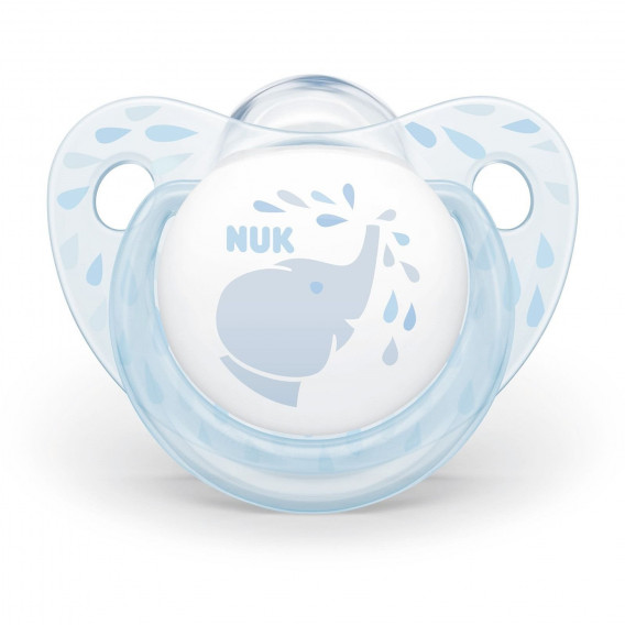 1 buc. Suzetă albastră cu imprimeu Elefant pentru bebeluși 6-18 luni NUK 181637 