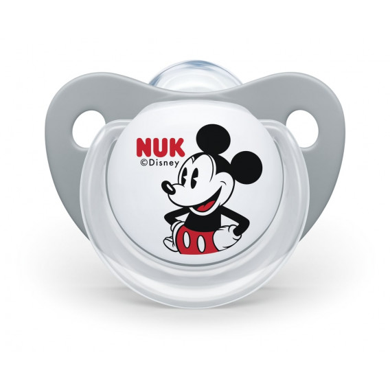 1 buc. Suzetă gri cu imprimeu Mickey pentru bebelusi 0-6 luni NUK 181650 