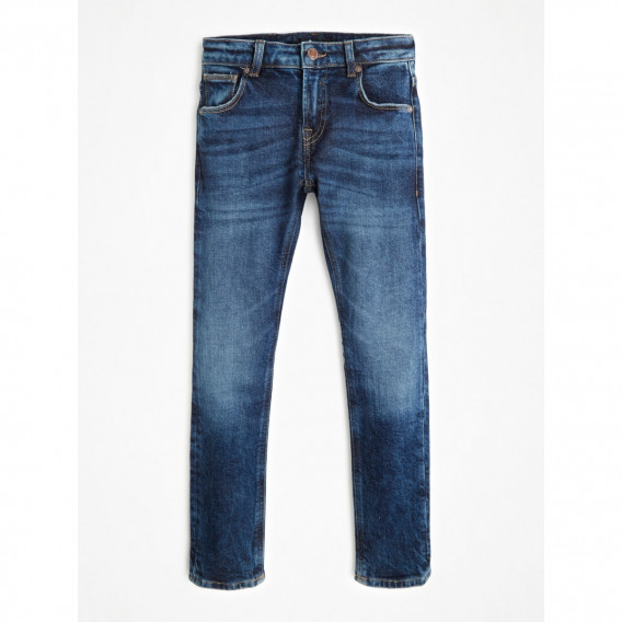 Jeans fit albaștri, cu efect uzat, pentru băieți  181776 
