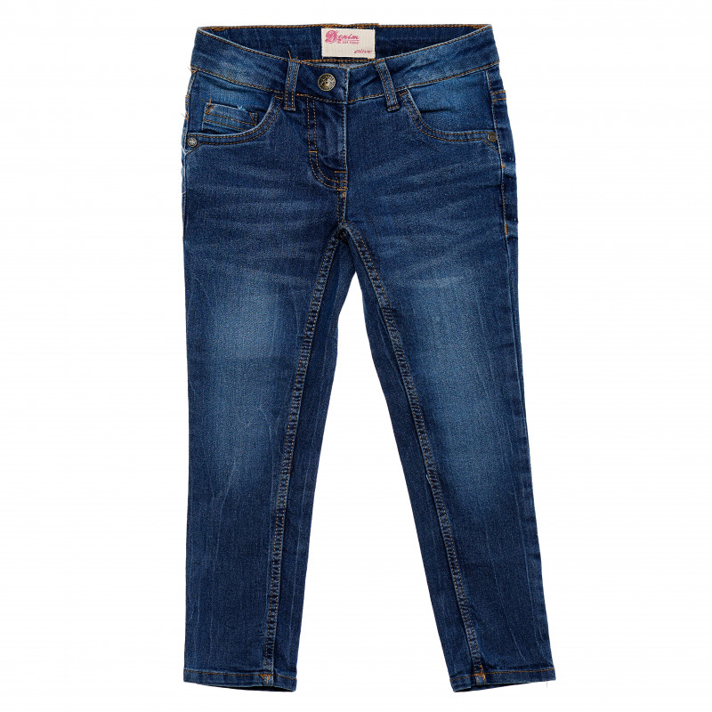 Jeans din bumbac albastru, pentru fete  181861