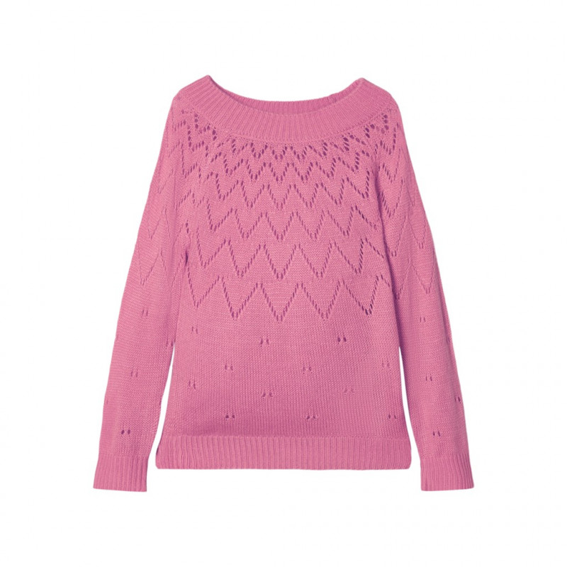 Pulover tricotat roz pentru fete  181865