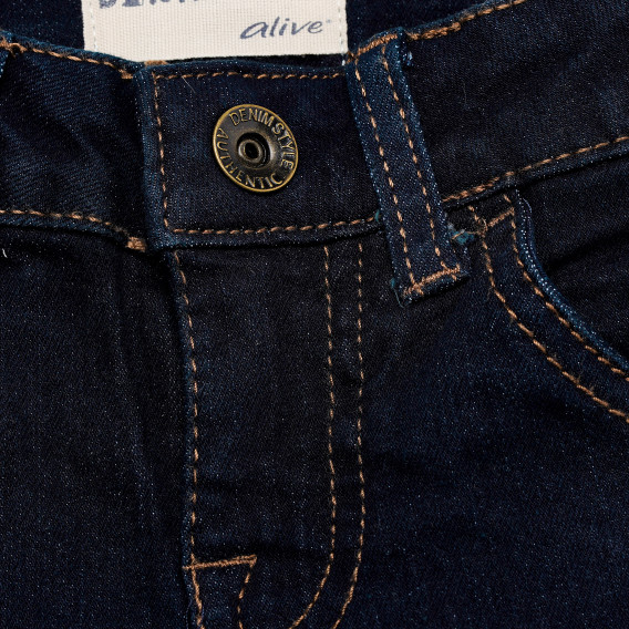 Jeans din bumbac pentru fete, albastru închis alive 181887 4