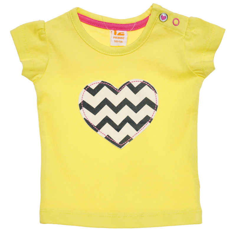 Tricou galben din bumbac pentru bebeluși, inimă   182057