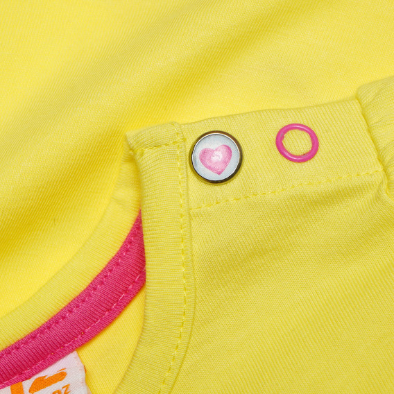 Tricou galben din bumbac pentru bebeluși, inimă  FZ frendz 182059 4