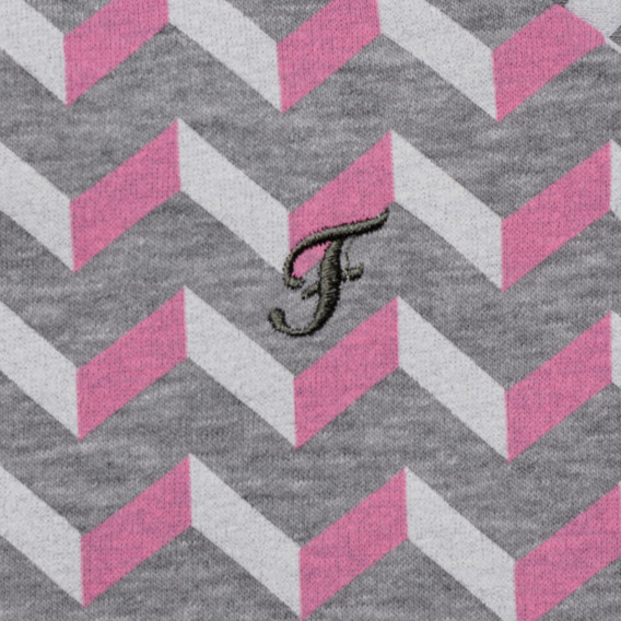 Tricou de bumbac pentru fete, imprimeu geometric cu roz FZ frendz 182078 3
