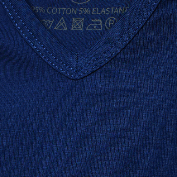 Tricou albastru, din bumbac, cu gât în V, pentru băieți  Disney 182540 3