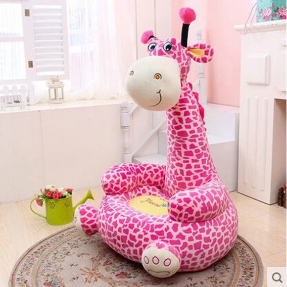 Fotoliu / puf pentru bebeluși - girafă roz HomyDesign 182663 