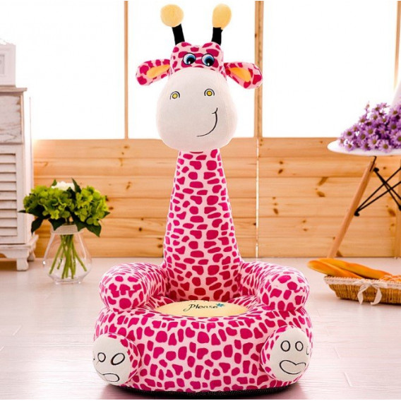 Fotoliu / puf pentru bebeluși - girafă roz HomyDesign 182665 3