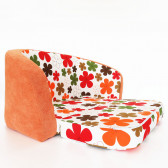 Canapea extensibilă pentru copii - portocaliu cu flori HomyDesign 182733 3