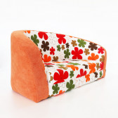 Canapea extensibilă pentru copii - portocaliu cu flori HomyDesign 182734 4