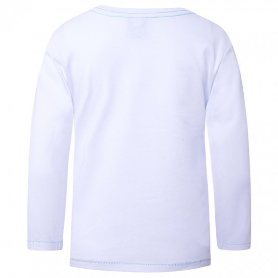 Bluză albă din bumbac cu mâneci lungi și un imprimeu pentru băieți Tuc Tuc 1828 2