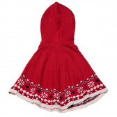 Poncho tricotat cu glugă pentru fetiță, roșu Chicco 182827 2