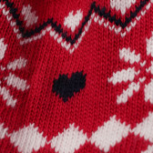 Poncho tricotat cu glugă pentru fetiță, roșu Chicco 182828 3