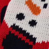 Mănuși tricotate roșii, cu model de  om de zăpadă Idexe 182881 3