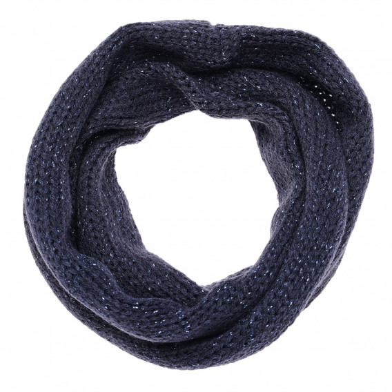 Fular circular tricotat pentru fete, albastru simplu Idexe 182884 