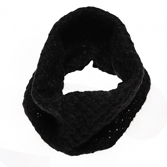 Fular circular tricotat, negru simplu pentru fete Idexe 182886 