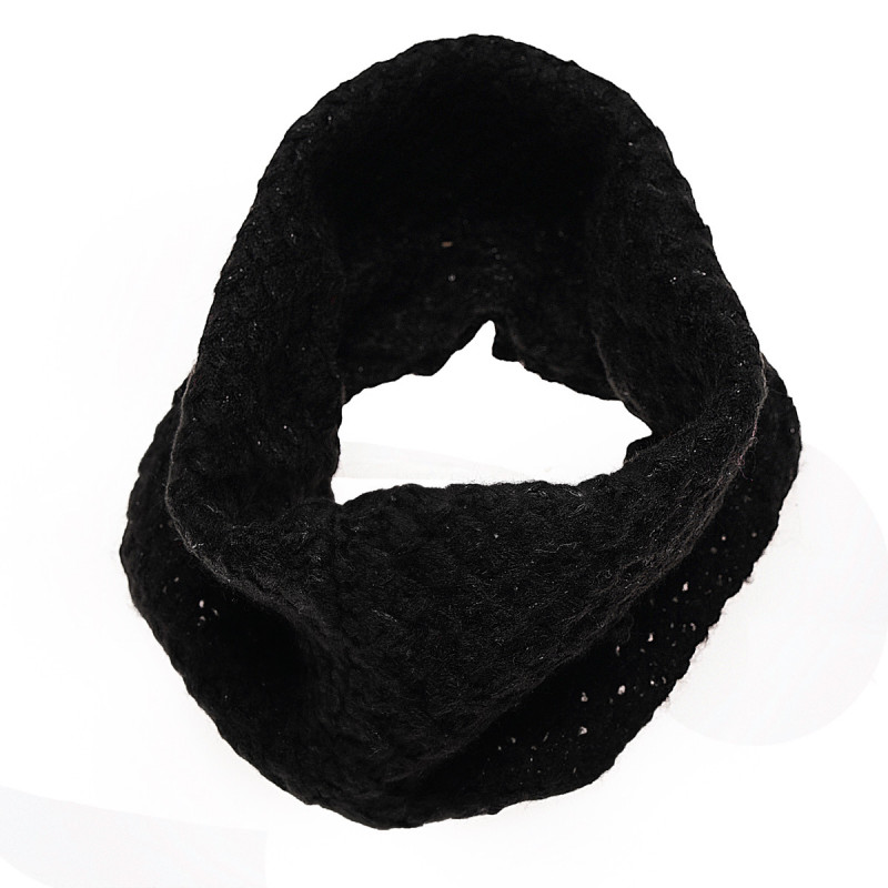 Fular circular tricotat, negru simplu pentru fete  182886