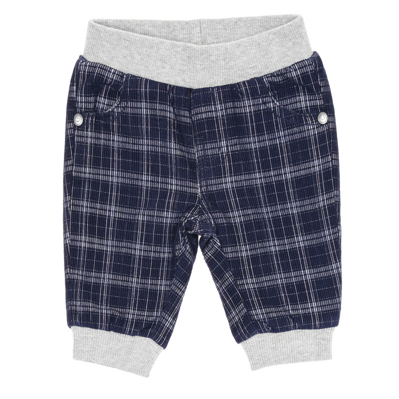 Pantaloni din bumbac, pentru bebeluși, culoare albastră  183044