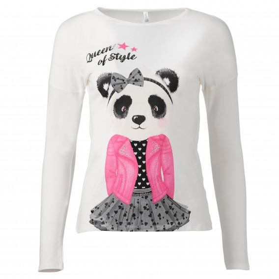Bluză cu imprimeu panda, pentru fete Idexe 183544 