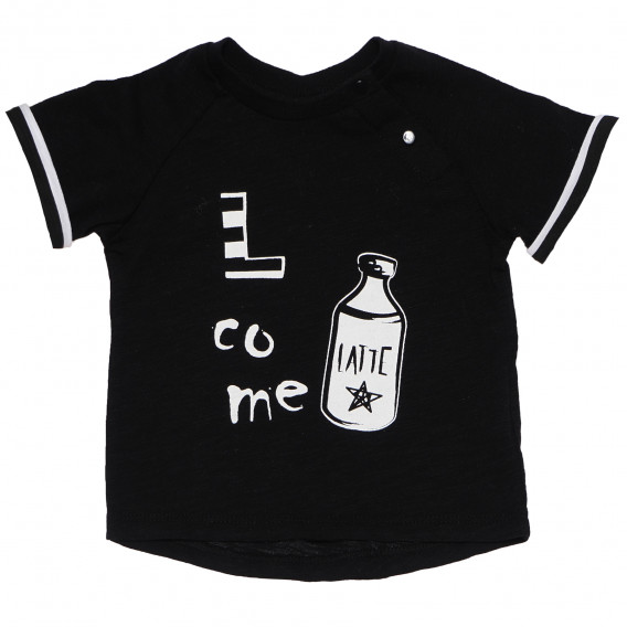 Tricou pentru bebeluși, din bumbac, negru Idexe 183568 