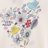 Bluză de bumbac cu guler polo, pentru fete, cu imprimeu floral, ecru Chicco 183599 3