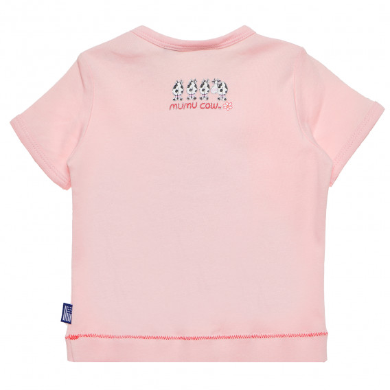 Tricou roz cu imprimeu văcuță Idexe 183796 4