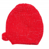 Fes tricotat cu doi ciucuri pentru fete, roșu Idexe 183861 2