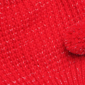 Fes tricotat cu doi ciucuri pentru fete, roșu Idexe 183862 3