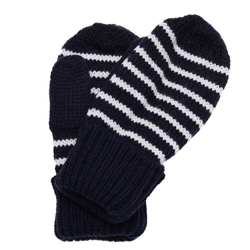 Mănuși tricotate în dungi albastre și albe pentru băieți  183941