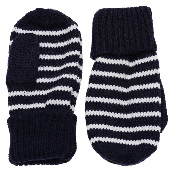 Mănuși tricotate în dungi albastre și albe pentru băieți Idexe 183942 2