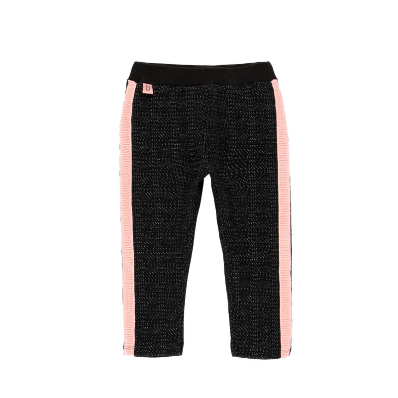 Pantaloni cu dungă roz pentru fete, negri  184045