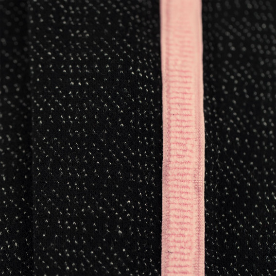 Pantaloni cu dungă roz pentru fete, negri Boboli 184049 5