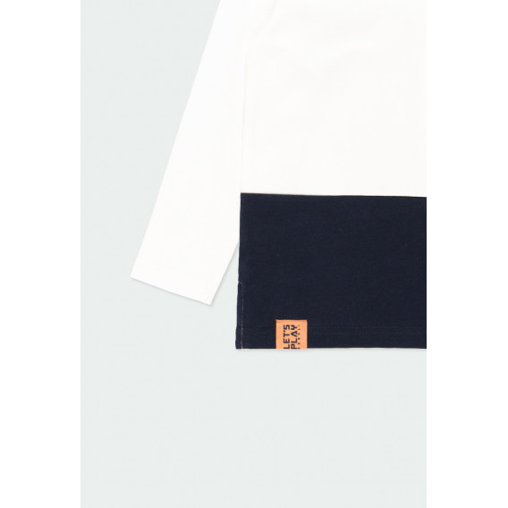 Tricou din bumbac Boboli cu mâneci lungi și imprimeu baschet, alb pentru băieți Boboli 184098 6