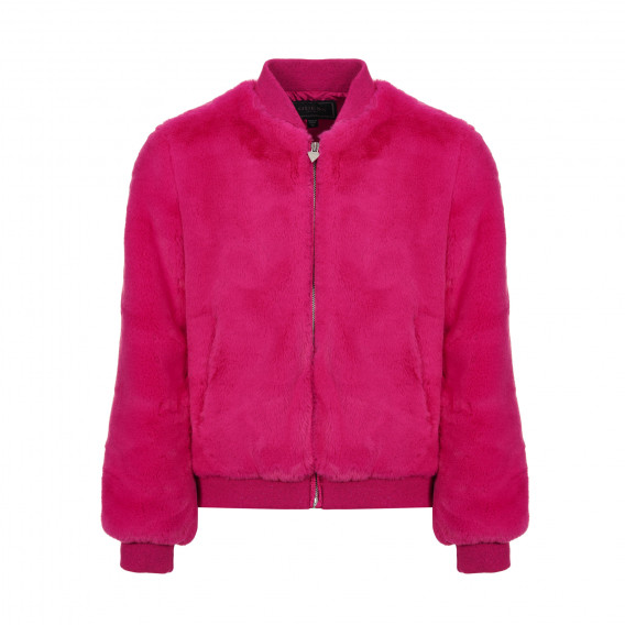 Jachetă bombardier roz de pluș, pentru fete Guess 184345 