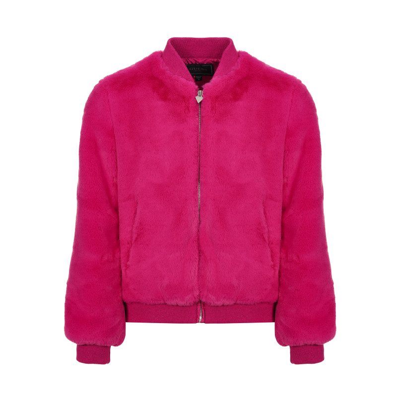 Jachetă bombardier roz de pluș, pentru fete  184345