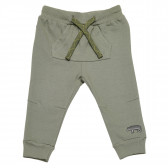 Pantaloni verzi cu buzunar cangur, pentru bebeluși Birba 184678 