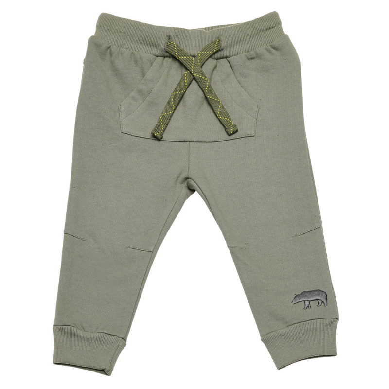 Pantaloni verzi cu buzunar cangur, pentru bebeluși  184678