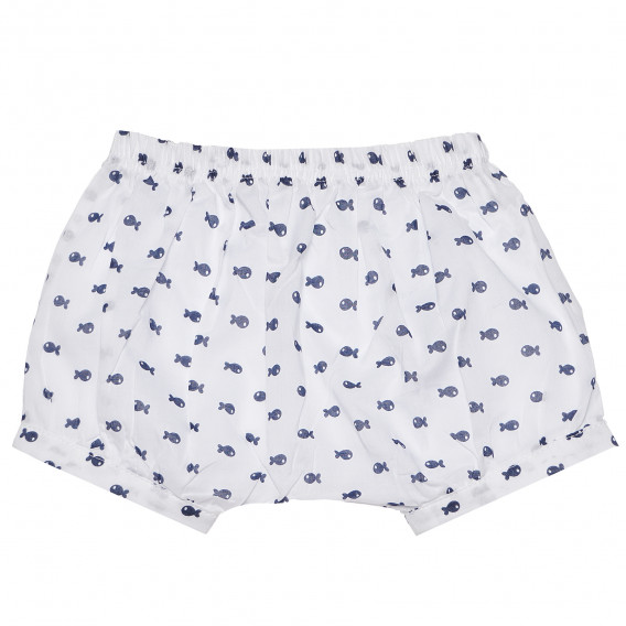 Pantaloni pentru bebeluși, albi cu imprimeu peștișori Chicco 185006 