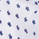 Pantaloni pentru bebeluși, albi cu imprimeu peștișori Chicco 185008 3