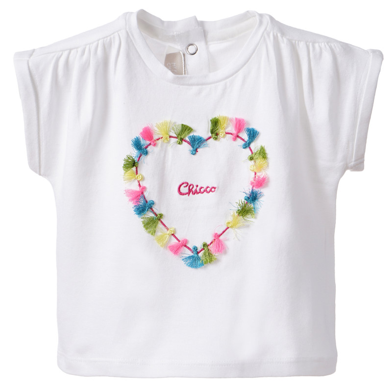 Bluză pentru bebeluși, albă, cu design inimă  185079