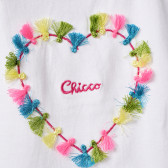 Bluză pentru bebeluși, albă, cu design inimă Chicco 185080 2