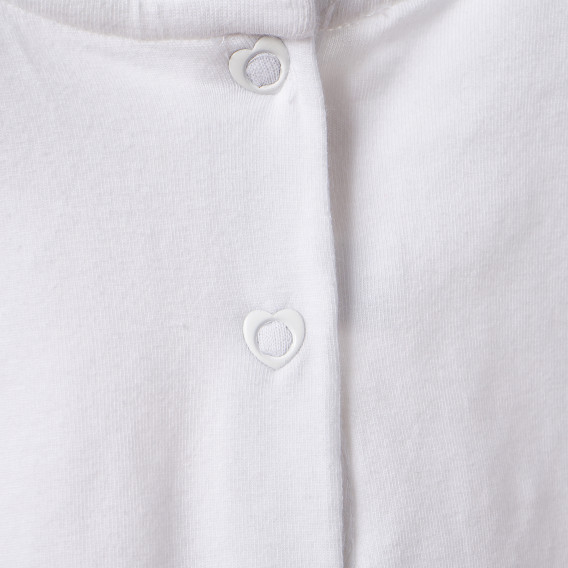 Bluză pentru bebeluși, albă, cu design inimă Chicco 185081 3