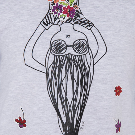 Bluză cu mânecă lungă cu tricou asimetric pentru o fată Tuc Tuc 1853 3