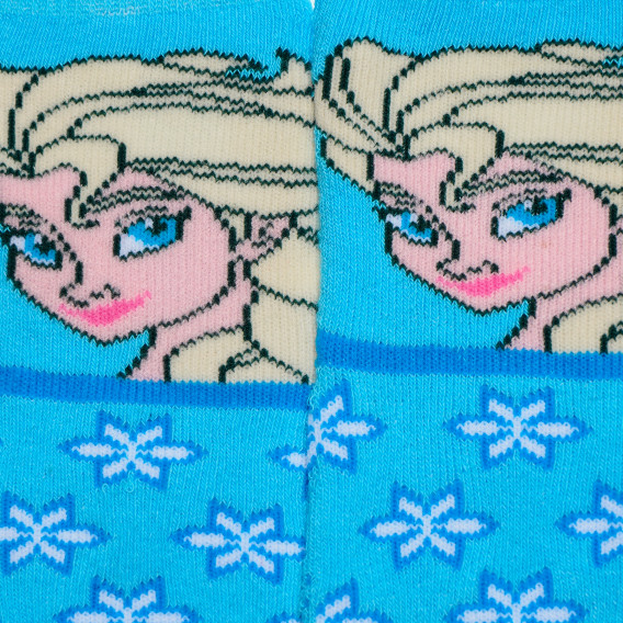 Șosete pentru fete, albastre cu imprimeu Frozen Disney 185401 2