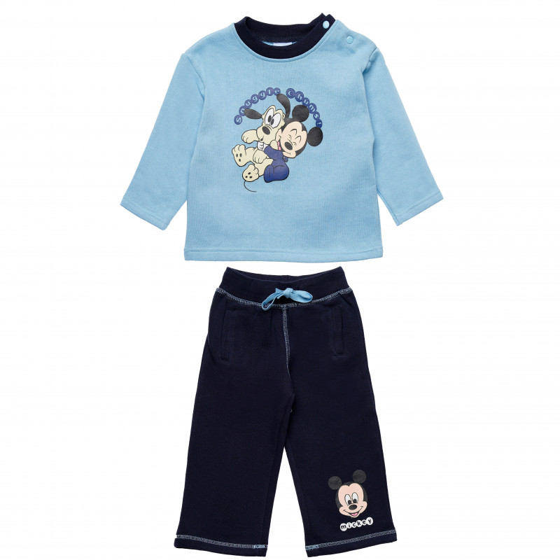 Set din două piese cu imprimeu Mickey: bluză și pantaloni pentru băieți  185477