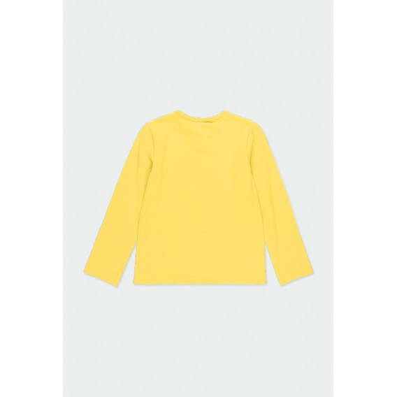 Bluză din bumbac cu mâneci lungi, pentru fete, cu inscripție și imprimeu floral, galben Boboli 185596 2