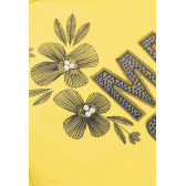 Bluză din bumbac cu mâneci lungi, pentru fete, cu inscripție și imprimeu floral, galben Boboli 185599 5