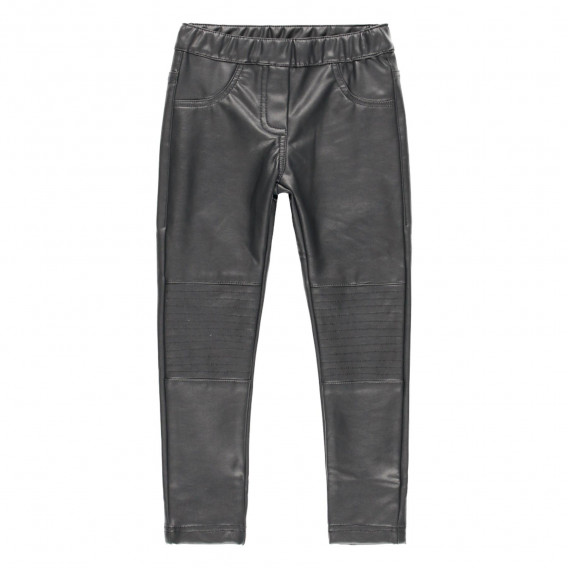 Pantaloni din piele ecologică pentru fete, gri închis Boboli 185616 