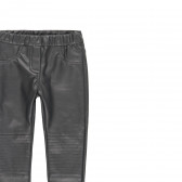 Pantaloni din piele ecologică pentru fete, gri închis Boboli 185618 3